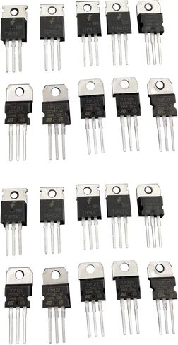 20 Pcs 10 Values Silicon Epitaxial Power Transistor TIP31C TIP32C TIP41C TIP42C TIP120 TIP121 TIP122 TIP125 TIP126 TIP127 Darlington Transistors TIP Series Assortment Kit in Kuwait