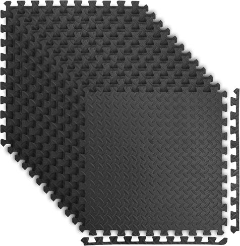 سجادات تمرين ألغاز إيفا Art3d، بلاط متشابك من الفوم السميك 1/2 بوصة و3/4 بوصة للصالات الرياضية، والأرضيات، والتمرين، ومعدات الصالة الرياضية، حزمة من 6 و12 قطعة in Kuwait