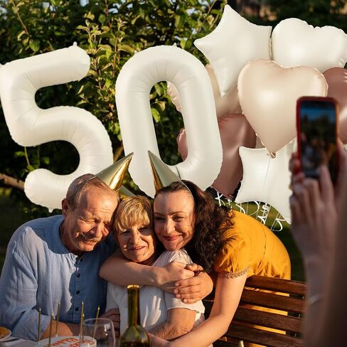 Cream 30 Balloons Decor, Beige Nude Apricot Brown Tan Foil Star Heart Balloons, 40'' White Sand Helium Neutral Number 30 Balloon for Women 30th Birthday Wedding Anniversary Party Decoration Supplies in Saudi Arabia