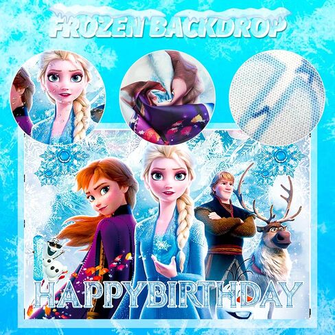 لوازم حفلات أعياد الميلاد فروزن، 124 قطعة من ديكورات الحفلات فروزن ومجموعة أدوات المائدة - أطباق فروزن ومناديل وأكواب مفرش طاولة وخلفية لافتة، وبالونات فروزن وما إلى ذلك لوازم حفلات أعياد الميلاد ذات طابع فروزن in Kuwait