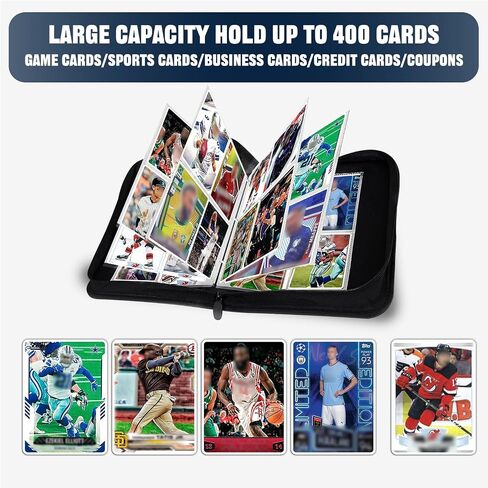 Card Binder Compatible with Football Card, Trading Card, MTG and Other TCG, Fits 400 Cards with 50 Removable Pages, Card Holder Collector for Standard Size Card in Saudi Arabia