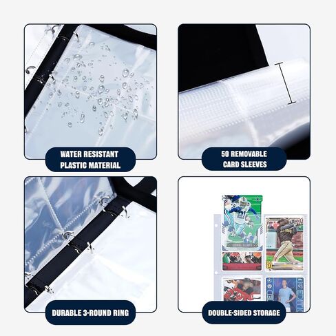 Card Binder Compatible with Football Card, Trading Card, MTG and Other TCG, Fits 400 Cards with 50 Removable Pages, Card Holder Collector for Standard Size Card in Saudi Arabia