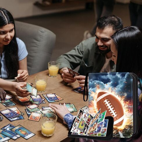 Card Binder Compatible with Football Card, Trading Card, MTG and Other TCG, Fits 400 Cards with 50 Removable Pages, Card Holder Collector for Standard Size Card in Saudi Arabia
