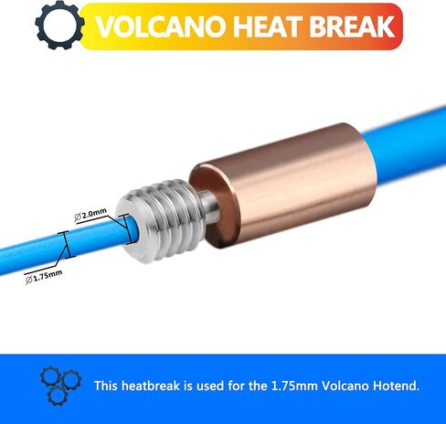 Titanium & Copper Bi-Metal Heatbreak. D Printer Nozzle Throat for E3D V6 HOTEND Heater Block for Prusa i3 MK3 Break 1.75MM Filament Smooth in Saudi Arabia