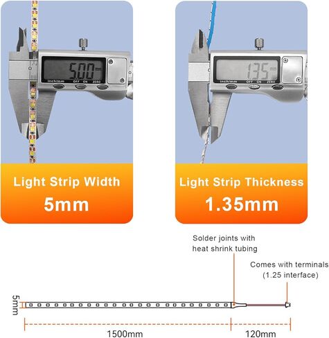 1.5 متر 5 فولت 12 واط شريط إضاءة Led أبيض بارد لـ Bambulab X1/X1C، 120 قطعة 2835 مستورد LED حبيبات مصباح LED شريط إضاءة لمختبر Bambu X1/X1C in Kuwait