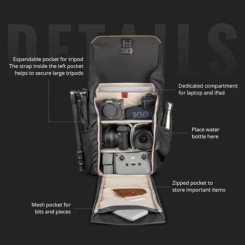 حقيبة ظهر PGYTECH OneGo Air 20L للكاميرا والطائرة بدون طيار لـ DJI AVATA/Mini 3 Pro/Mavic 3/Air 2/2S/Mini 2/ FPV، Sony، Canon، Nikon، DSLR/SLR بدون مرآة، حقيبة كاميرا ثلاثية القوائم هدية in Kuwait