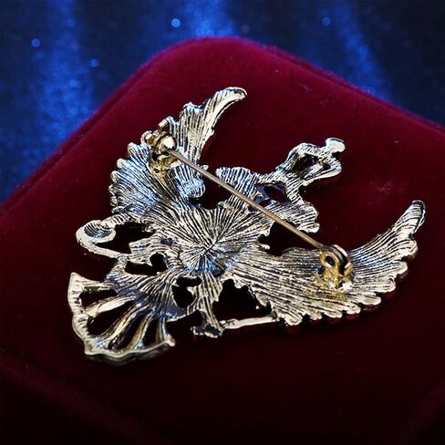 Double Headed Eagle With Winged Stone Detailing Lapel Pin Badge Coat Suit Jacket Wedding Gift Party Shirt Collar Accessories Brooch in Saudi Arabia