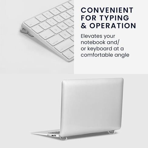 حامل كمبيوتر محمول kwmobile متوافق مع أجهزة الكمبيوتر المحمول/الكمبيوتر المحمول/Ultrabook - حامل لوحة مفاتيح الكمبيوتر المضاد للسخونة الزائدة - فضي in Kuwait