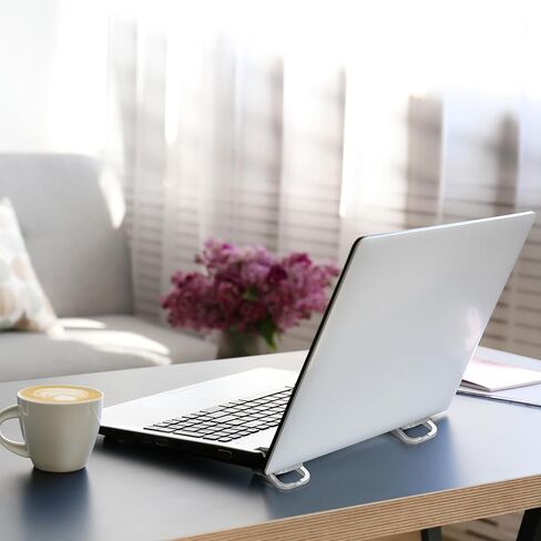 حامل كمبيوتر محمول kwmobile متوافق مع أجهزة الكمبيوتر المحمول/الكمبيوتر المحمول/Ultrabook - حامل لوحة مفاتيح الكمبيوتر المضاد للسخونة الزائدة - فضي in Kuwait