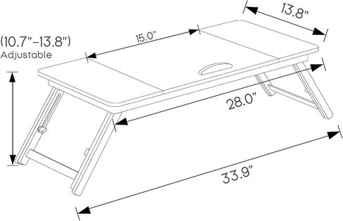 MoNiBloom Laptop Desk for Bed with Adjustable Tilting Top, Bamboo Bed Sofa Couch Table Breakfast Tray with Folding Legs for Computer iPad Writing Reading Studying, Natural in Saudi Arabia