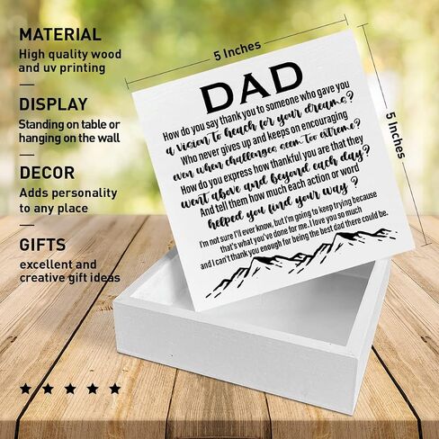 Dad Gifts from Daughter Son Kids, Dad Gifts for Birthday Father's Day Christmas, Best Dad Ever Gifts, Father Gifts, Daddy You Are The Best and I Love you, Wooden Box Sign in Saudi Arabia