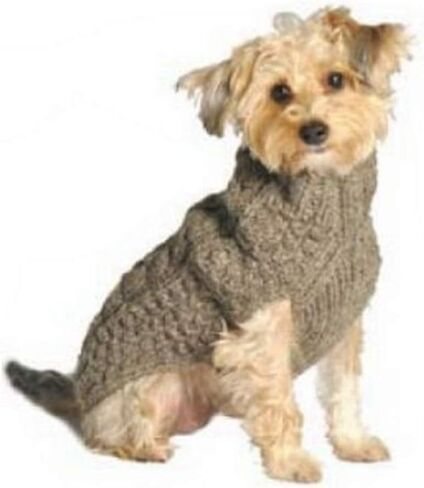 Chilly Do Grey Cable Knit Dog Sweater (Small) in Saudi Arabia