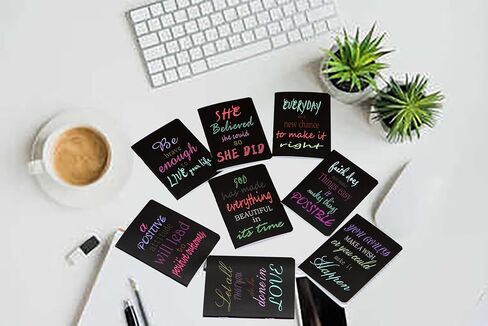 YYaaloa 24pcs Mini Notepads Black Inspirational Pocket Notebooks, Happy Journal Small Notebooks Bulk for Christmas Party Favors School Office Home Coworkers Travel Gift Present Supplies in Saudi Arabia
