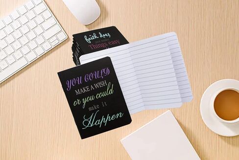 YYaaloa 24pcs Mini Notepads Black Inspirational Pocket Notebooks, Happy Journal Small Notebooks Bulk for Christmas Party Favors School Office Home Coworkers Travel Gift Present Supplies in Saudi Arabia