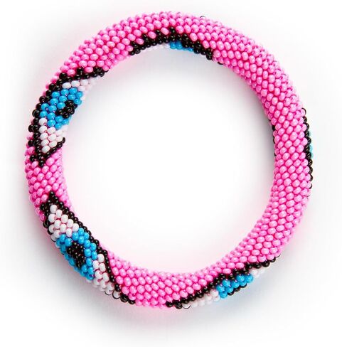 Evil Eye Protection Bangle Bracelet, Bohemian Stackable Beaded Bracelets, Handmade Multicolor Bohemian Stacking Crochet Bracelet, Boho Charm Beach Jewelry for Women, Gift for Her in Saudi Arabia