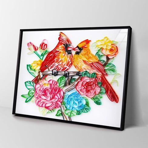 مجموعة اللف Uniquilling، مجموعات اللف الورقية، 16 * 20 بوصة مجموعات تخريمية من الورق الكاردينال مع أدوات اللف واستخدام الدليل، أعمال اللف الفنية DIY فن الجدار الحديث لغرفة المعيشة in Kuwait