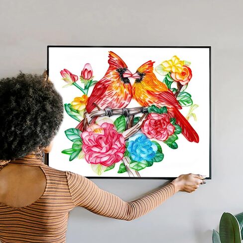 مجموعة اللف Uniquilling، مجموعات اللف الورقية، 16 * 20 بوصة مجموعات تخريمية من الورق الكاردينال مع أدوات اللف واستخدام الدليل، أعمال اللف الفنية DIY فن الجدار الحديث لغرفة المعيشة in Kuwait