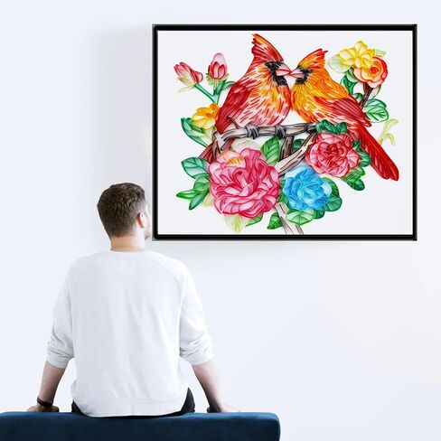 مجموعة اللف Uniquilling، مجموعات اللف الورقية، 16 * 20 بوصة مجموعات تخريمية من الورق الكاردينال مع أدوات اللف واستخدام الدليل، أعمال اللف الفنية DIY فن الجدار الحديث لغرفة المعيشة in Kuwait