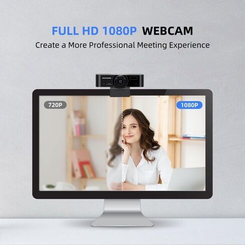 Webcam with Microphone, 1080P Computer Camera for PC 30pfs with 110 FOV/Privacy Cover/Low Light Correction,USB Web Cam for Zoom/Skype/Teams/Conference/Video Calling/Meeting in Saudi Arabia