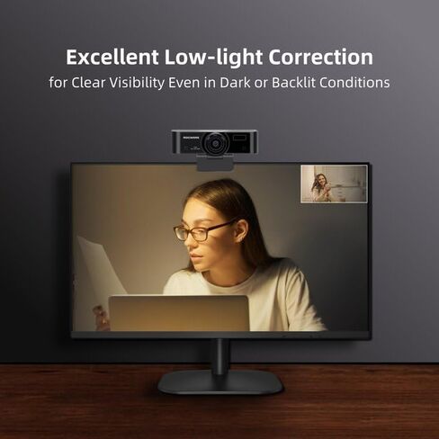 Webcam with Microphone, 1080P Computer Camera for PC 30pfs with 110 FOV/Privacy Cover/Low Light Correction,USB Web Cam for Zoom/Skype/Teams/Conference/Video Calling/Meeting in Saudi Arabia