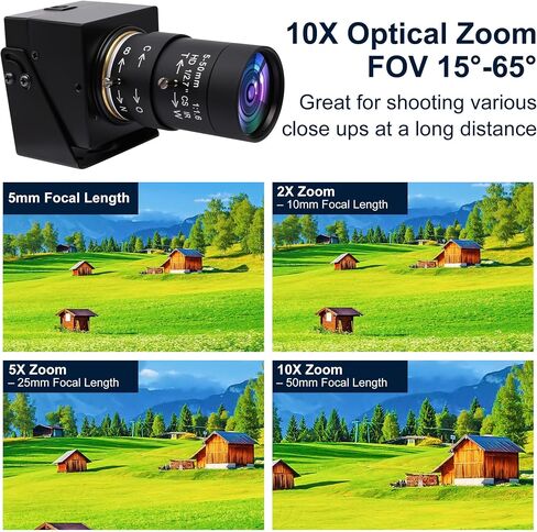 SVPRO 1080P USB Camera Manual Zoom Webcam with Telephoto 5-50mm Lens, Full HD Computer Camera Machine Vision Industrial Camera 100fps/60fps/30fps for Windoes,Mac,Linux,Android in Saudi Arabia