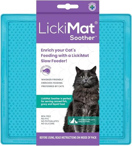 LickiMat Classic Playdate, Cat Slow Feeder Lick Mat, Boredom anxiety reducer; Perfect for Food, Treats, Yogurt, or Peanut Butter. Fun Alternative to a Slow Feed Cat Bowl or Dish, Green in Kuwait