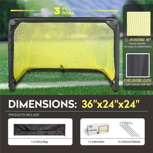 Soccer Goal Net, Automatic Pop Up Soccer Goals for Backyard, Youth Adult Folding Indoor Outdoor Insta Goals, Portable Mini Soccer Training Nets with Carry Bag in Saudi Arabia