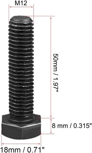 uxcell M6x16mm Hex Head Left Hand Screw Bolts Fastener Carbon Steel Black 5pcs in Saudi Arabia