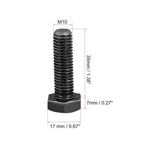 uxcell M6x16mm Hex Head Left Hand Screw Bolts Fastener Carbon Steel Black 5pcs in Saudi Arabia