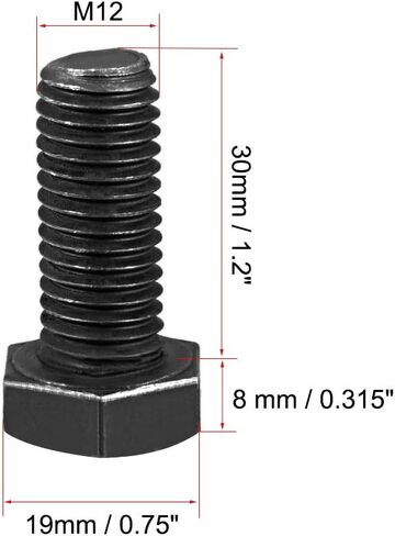 uxcell M6x16mm Hex Head Left Hand Screw Bolts Fastener Carbon Steel Black 5pcs in Saudi Arabia