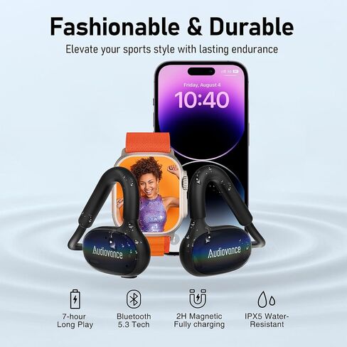 سماعات الجري OpenComfy CF202 من الجيل التالي، سماعات أذن مفتوحة بلوتوث لاسلكية للتمرين في صالة الألعاب الرياضية، مزايا 4 في 1: راحة فائقة، صوت فائق، ملاءمة آمنة، وعي محيطي. in Kuwait