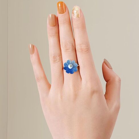 Handmade Micro Crochet Daisy Flower Ring,14K Gold Non Tarnish Statement Ring,Dainty Flower Adjustable Ring Gold Daisy Flower Ring for Women and Girls in Saudi Arabia