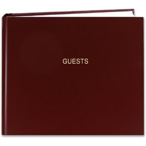 BookFactory Guest Book (120 Pages) / Guest Sign-in Book/Guest Registry/Guestbook - Black Cover, Section Sewn Hardbound, 8 7/8" x 7" (LOG-120-GUEST-A-LKT25)