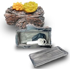 Fake Rock Hidden Key Box for outside- Looks Feels Like Real Stone - Safe Resin Spare Hide a Key Outside for Outdoor Garden or Yard (Stone and Turtle Style)