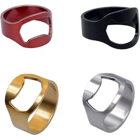 Stainless Steel Beer Ring Biker Finger Bottle Opener Ring for Men Women Creative Beer Bar Tool Jewelry