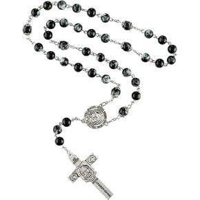 Needzo Holy Face of Jesus Chaplet, Includes Prayer Card, Catholic Prayer Bead Rosaries for Men and Women, Pastor Appreciation Gifts, 16.5 Inches