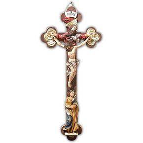 13 Inches High, Mary Mother of Jesus and Holy Trinity Crucifix