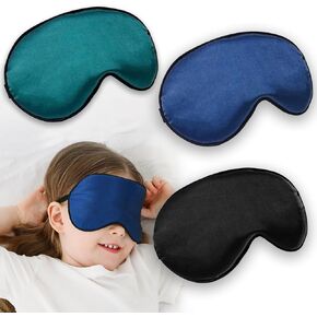 أقنعة النوم، عبوة من 3 أقنعة عين فائقة النعومة مع حزام قابل للتعديل للنوم، غطاء عين معتم أثناء النوم، غطاء عيون ليلي للرجال والنساء (أسود، أخضر، أزرق) in Kuwait