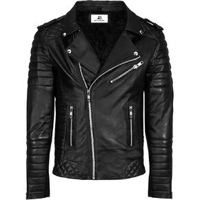 Men Black Faux Leather Jacket