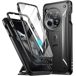 Poetic Revolution Case for OnePlus 13 5G, [Slide Camera Cover]，Built-in Screen Protector [Work with Fingerprint ID], [2 Front Frame] Full Body Rugged Shockproof Protective Case with Kickstand, Black