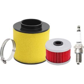 17254-HM8-000 Air Filter & Oil Filter & Spark Plug Compatible with Honda Recon 250 TRX250 TRX250TE TRX250TM Sportrax TRX250EX TRX250X ATV