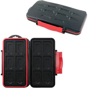 Memory Card Case Water-Resistant Anti-Shock Card Carrying Case Holder Storage Organizer Protector for 12 Micro SD MSD Card + 12 TF Card
