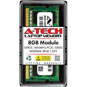 A-Tech 8GB RAM Replacement for Samsung M471B1G73DB0-YK0 | DDR3/DDR3L 1600MHz PC3L-12800 2Rx8 1.35V SODIMM 204-Pin Memory Module