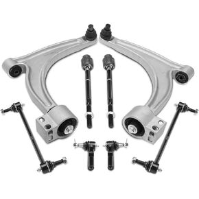 A-Premium Set of 8, Lower Control Arm, Inner Outer Tie Rod End, Sway Bar Link Compatible with Chevrolet Malibu 2004-2009, Pontiac G6 2005-2009, Saturn Aura 2007-2009