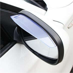 Kewucn 2 PCS Mirror Rain Visor Eyebrows, Waterproof Side Mirror Visor Rain Guards, Carbon Fiber Auto Rear View Mirror Protecters, Universal Exterior Accessories Fits Most Cars (Black)