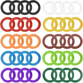 40pcs Silicone Key Cap Tags, Protector Cute Key, Key Identifiers Covers, Plastic Key Identifier Coding Rings for House Key Home Key, 10 Assorted Colors