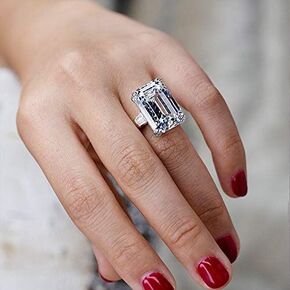 LIOYSIUT Big Cushion Cut Halo Engagement Rings for Women 18K Gold Plated 925 Sterling Silver Cubic Zirconia Promise Rings for Her, Anniversary Solitaire CZ Simulated Diamond Ring 8