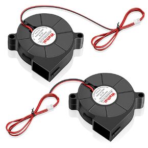 Wathai 5015 Blower Fan 12V, Ball Bearing DIY Brushless Cooling for Ender 3 with 1000mm/ 39in Wire, Turbo Centrifugal 12 Volt Fans Replacement 2 Pack