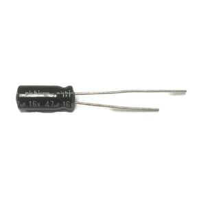Set of 10, Nichicon 105°C Electrolytic Capacitor 47uF 16V (47 mfd 16V) 20% Radial, 3/16" x 7/16" (5x11mm)