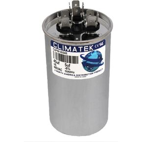 ClimaTek Round Capacitor - fits Payne # HC98JA046D | 45/5 uf MFD 370/440 Volt VAC